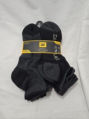 NWT CAT Caterpillar Midweight Cushioned Cotten Blend Men's 8 Pair Ankle Socks
